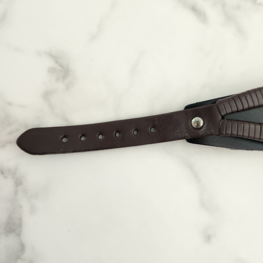 Paparazzi Unisex Adjustable Brown & Black Pu Leather Bracelet - Picture 5 of 14